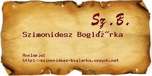 Szimonidesz Boglárka névjegykártya
